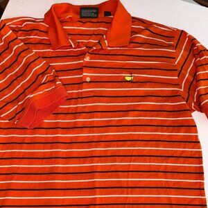 Masters Augusta National Golf Vintage Orange Striped Polo Shirt XL